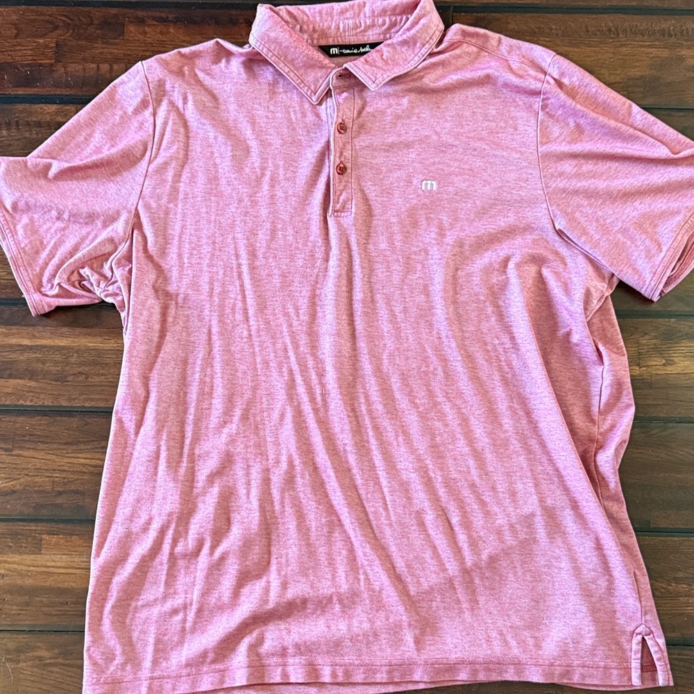 Travis Mathew Light Red Polo Shirt